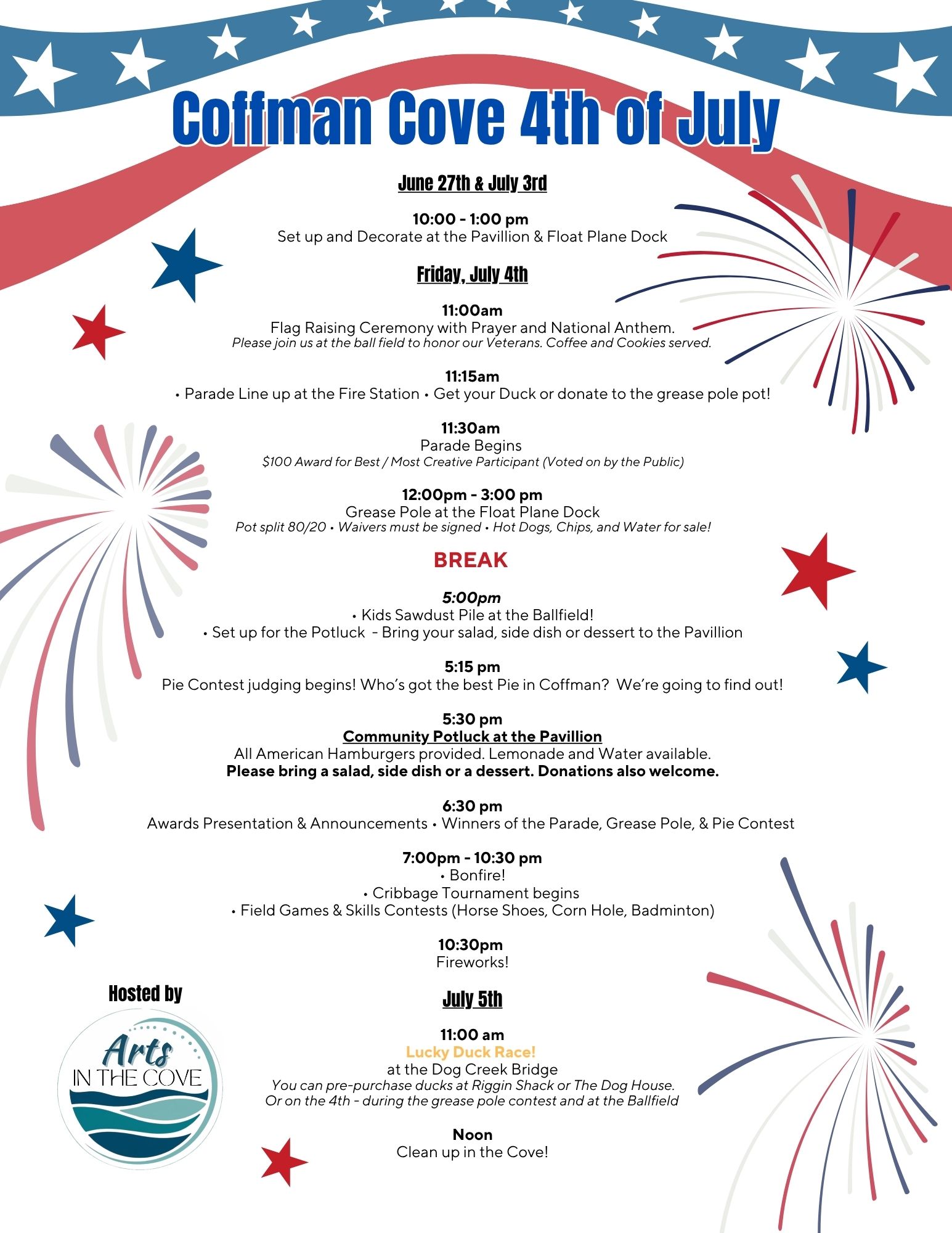 Community 4th of July Schedule